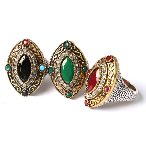 Renaissance Era Bejeweled Cocktail Ring for Women