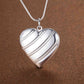 Rope Motif Sterling Silver Heart Locket Necklace for Woman