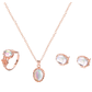 Rose Gold Opaline Cabochon Jewelry Set for Woman