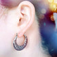 Etched Vintage Rose Hoop Earrings for Women