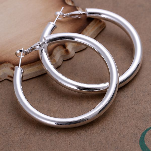 Cylindrical Hoops Silver Earrings for Women