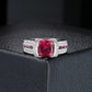 Fiery Pink Cushion Cut CZ Solitaire Ring