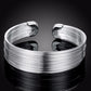 Silky Threads Silver Adjustable Flexible Bold Bracelet For Woman