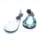 Natural Abalone and Black Turkish Crystal Earrings for Women