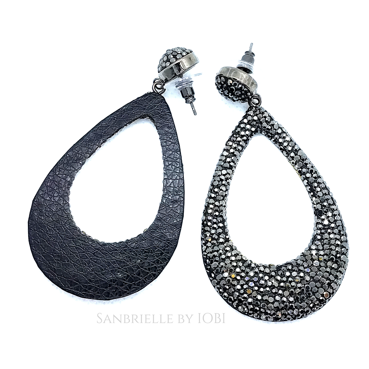 Oversize Black Turkish Crystal Drop Earrings for Women