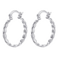 Braid Motif Silver Hoop Earrings for Women by Feshionn iOBI