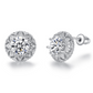 Vintage Milgrain Floral 14K White Gold Plated Halo CZ Earrings for Woman