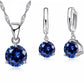 Secret Solitaire Round Austrian Crystal Necklace & Earrings Set