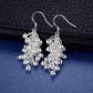 Tiny Dangling Grape Beads Silver Earrings For Woman