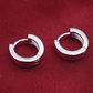 12mm Silver Huggie Hoop Earrings - For Men or Women