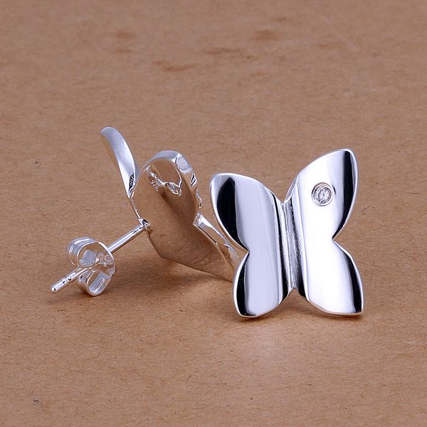 Abstract Butterfly Silver Stud Earrings for Women