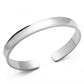 Smooth Concave Silver Cuff Bangle Bracelet for Women