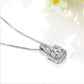 14K White Gold plated Lavish 2CT CZ Diamond Necklace for Woman Special Occasion or Bridal