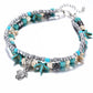 Sea Turtle & Starfish Turquoise Bead Anklet Ankle Bracelet for Woman Everyday or Beach Wear Summer Foot Accessory
