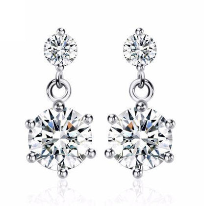 14K White Gold Plated Starry Nights IOBI Crystal Earrings For Woman