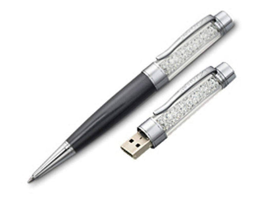 Stellar Floating Crystal Ballpoint Pen With 8G Flash Drive