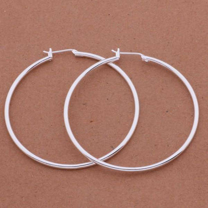 Happy Large Hoops 5cm Silver Hoop Earrings for Women