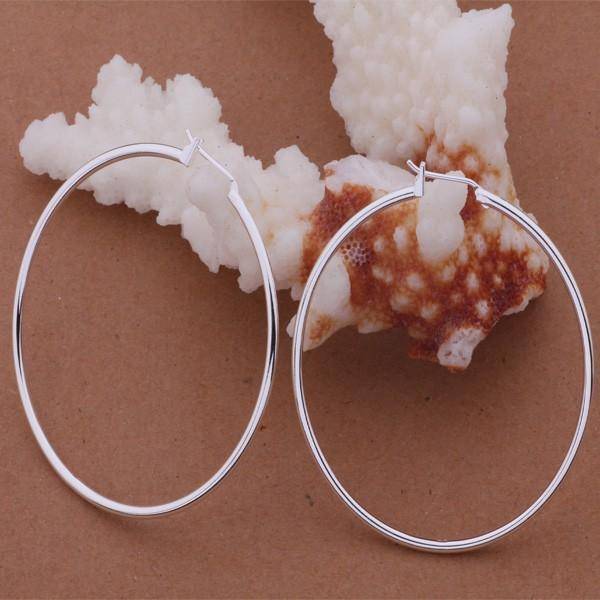 Happy Large Hoops 5cm Silver Hoop Earrings for Women