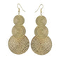 Dangling Basket Weave Circles Earrings in Gold or Silver
