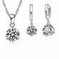 Secret Solitaire Round Austrian Crystal Necklace & Earrings Set