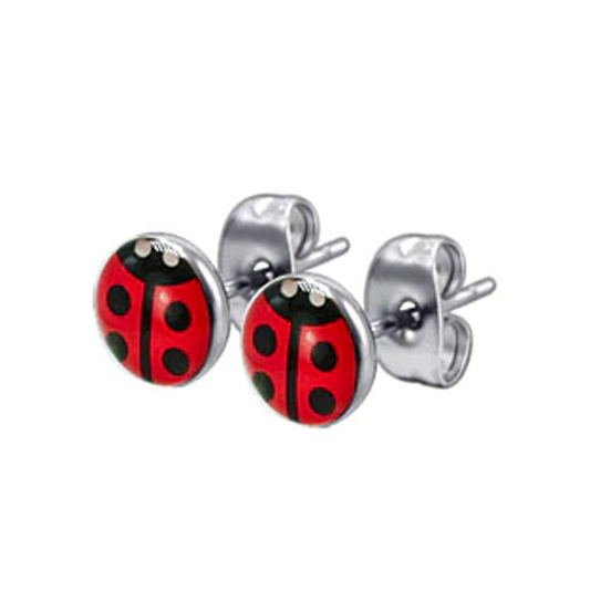 Tiny Ladybug 316 Stud Earrings