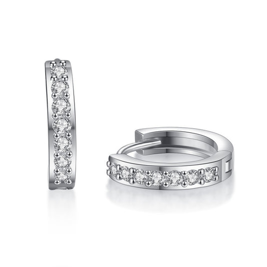 Touch of Sparkle CZ Huggie Hoop Earrings for Woman