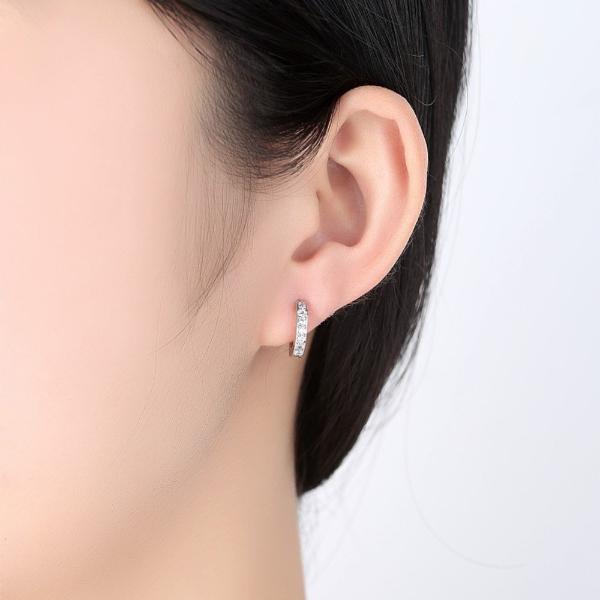 Touch of Sparkle CZ Huggie Hoop Earrings for Woman