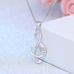 Musical Beginnings CZ Sterling Silver Treble Clef Necklace