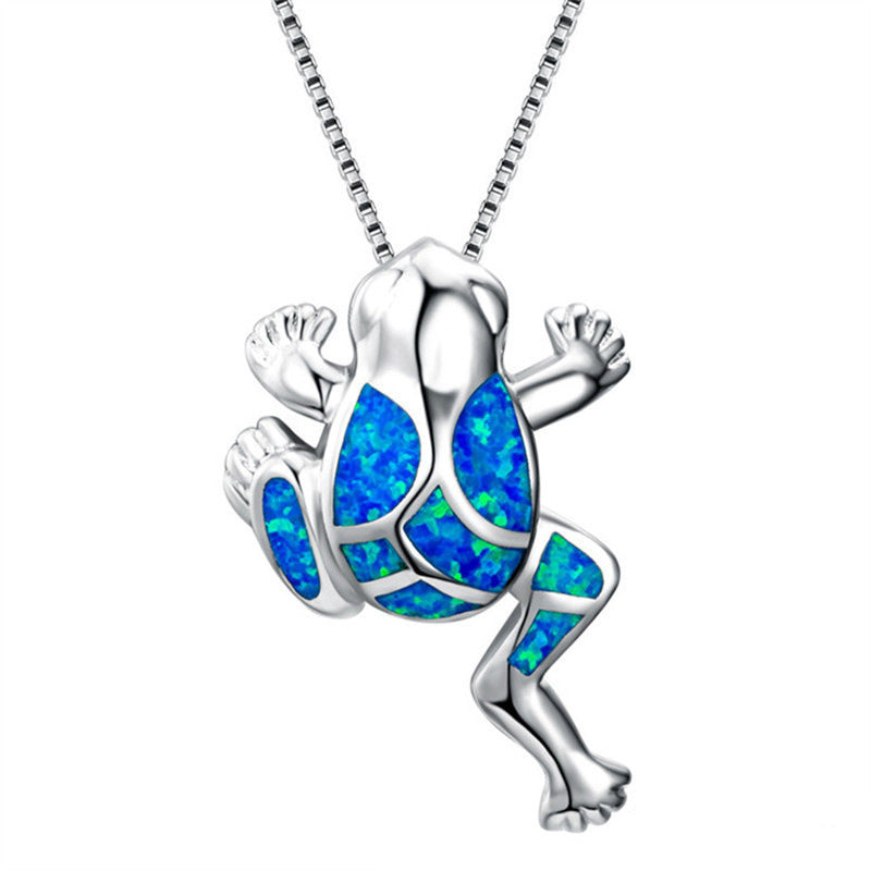 Tree Frog Enamel Pendant Necklace