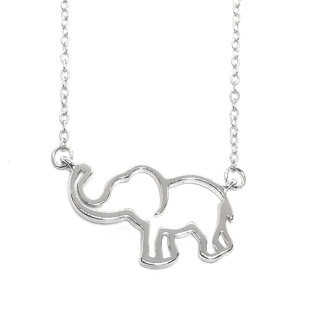 Trunk Up Gold Plated Lucky Elephant Necklace for Woman