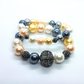 Multi Color Shell Pearl and Hematite Stretch Bracelet Set for Woman