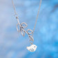 14K White Gold Plated Tweet Birdy Thread Necklace For Woman