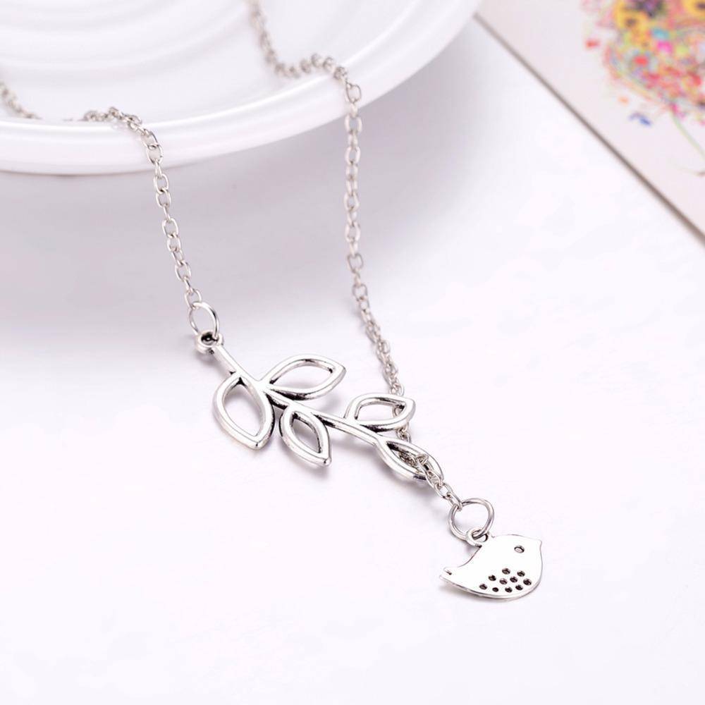 14K White Gold Plated Tweet Birdy Thread Necklace For Woman