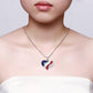 Heart of America Enamel and CZ Necklace for Women