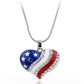 Heart of America Enamel and CZ Necklace for Women