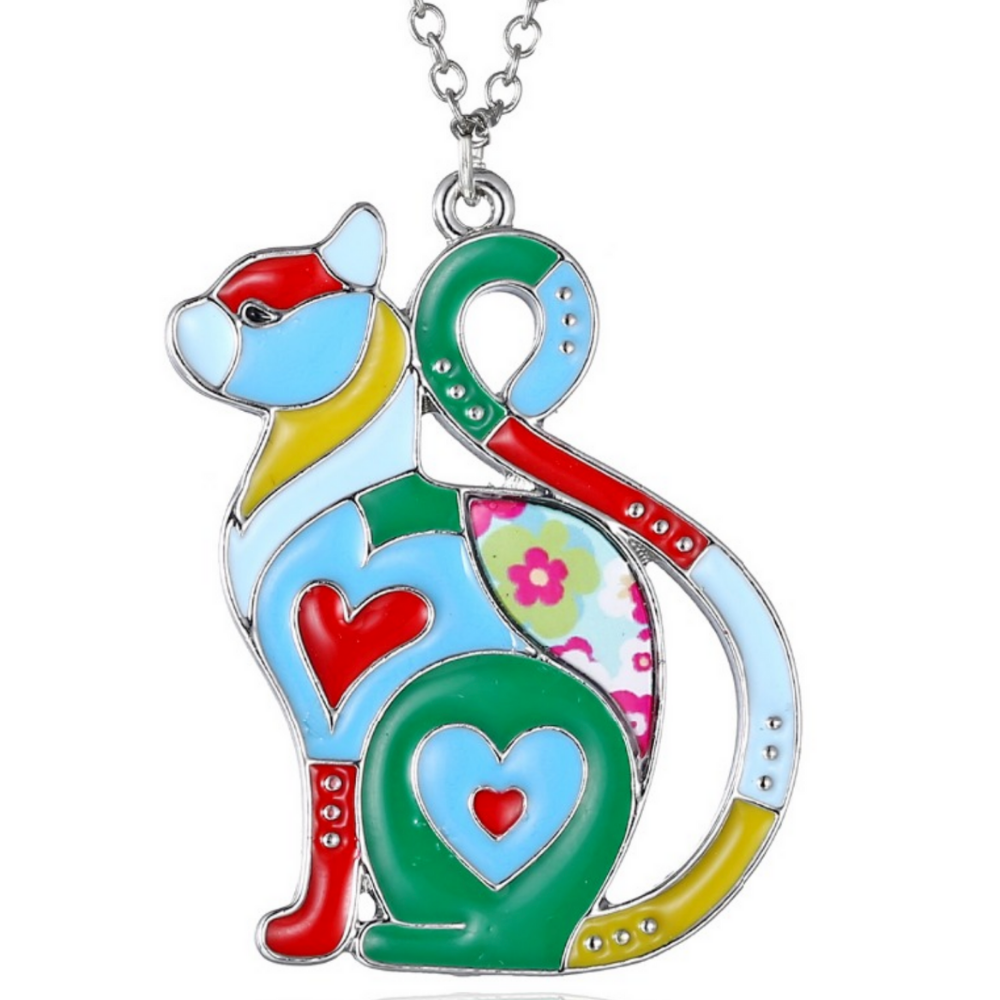 Calico Critters Enamel Animal Necklace With 16 Inch Chain for Woman