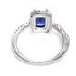 18K White Gold Bella Notte Radiant Emerald Cut 1.75Ct Sapphire Zirconia Halo Ring For Woman