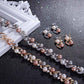 Vining Pearl Bead Collar Necklace and Earring Set
