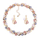 Vining Pearl Bead Collar Necklace and Earring Set