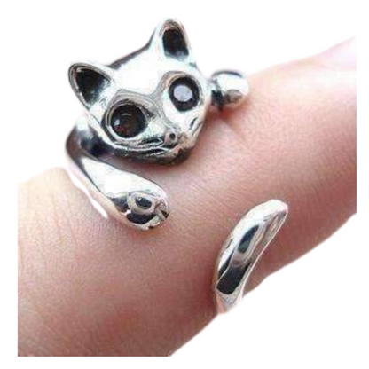 Sweet Kitty Cat Wrap Around Animal Ring For Woman