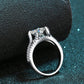 Geometric 925 Sterling Silver Four-Prong Settings Moissanite Ring