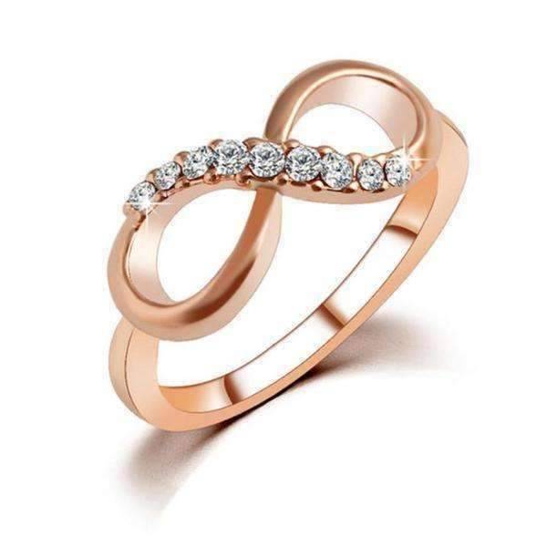 Endless Pink Pavé CZ Rose Gold Infinity Symbol Ring