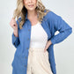 Easel "Twisted Tunic" Solid Button Down Tunic Shirt