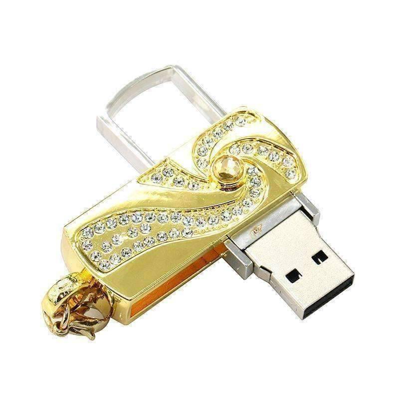 Feshionn IOBI accessories 8G Swirling Crystal Encrusted USB Flash Drive Memory Stick