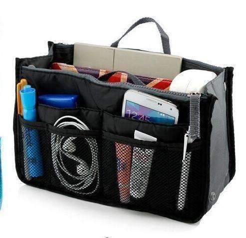 Feshionn IOBI accessories Black and Gray "Bag In Bag" All Purpose Multi-Section Expandable Tote - 5 Colors to Choose!