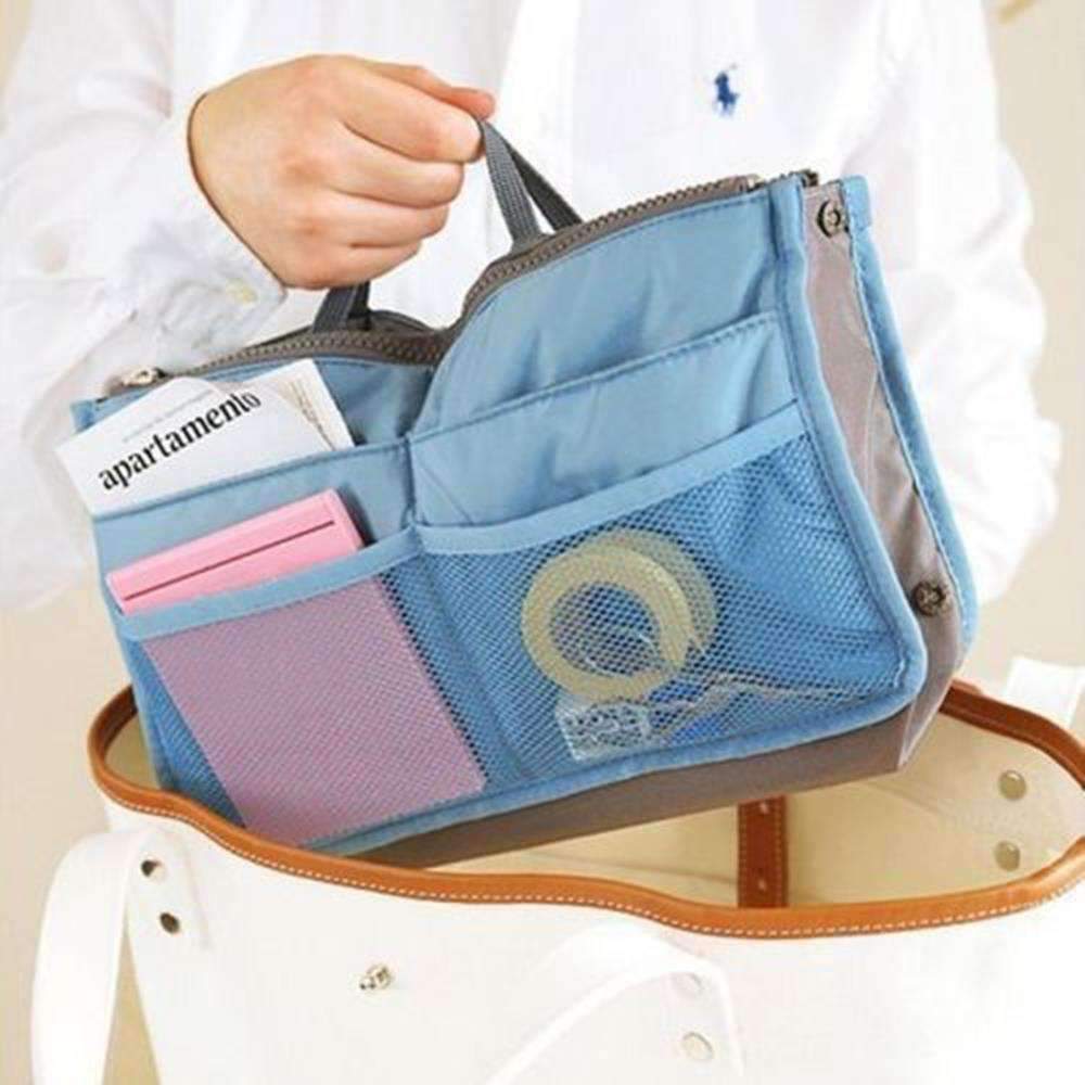 Feshionn IOBI accessories Blue and Gray "Bag In Bag" All Purpose Multi-Section Expandable Tote - 5 Colors to Choose!