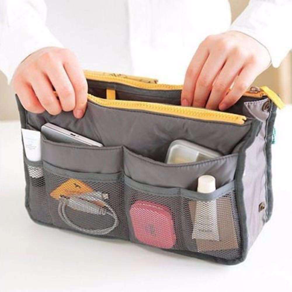 Feshionn IOBI accessories Gray and Yellow "Bag In Bag" All Purpose Multi-Section Expandable Tote - 5 Colors to Choose!
