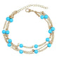 Feshionn IOBI Anklets Gold Chain Multi-Layer Turquoise Bead Ankle Bracelet In Silver or Gold
