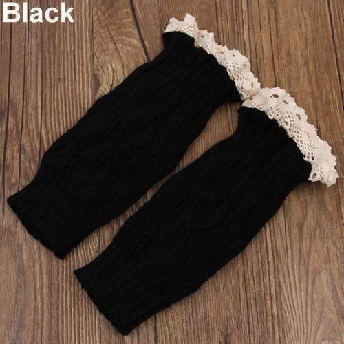 Feshionn IOBI Apparel black Lacey Leg Warmer Boot Knit Socks