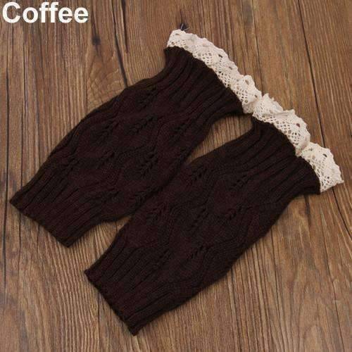 Feshionn IOBI Apparel coffee Lacey Leg Warmer Boot Knit Socks